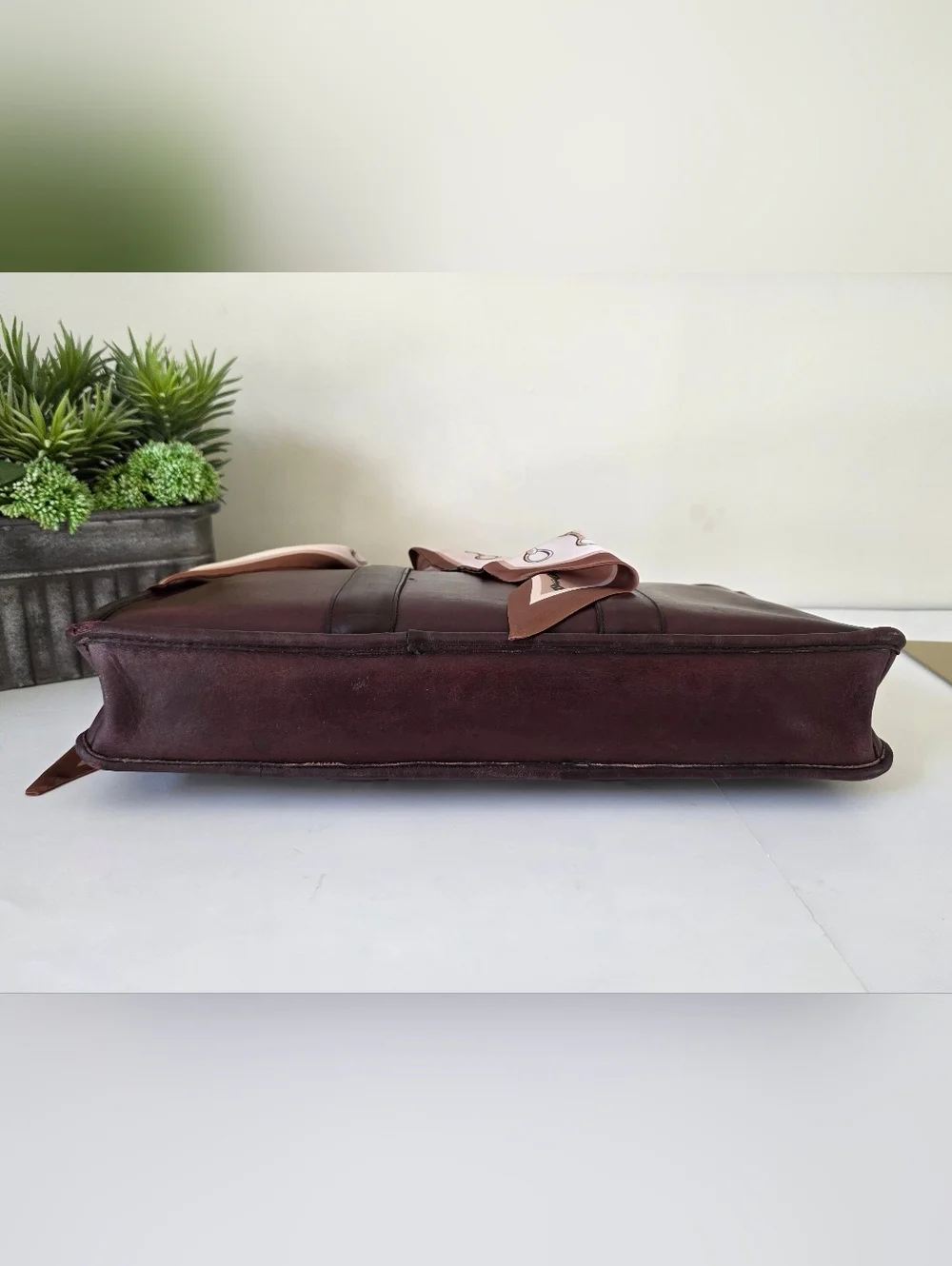 Vintage Coach Embassy Briefcase NYC Burgandy Glove Tanned Leather